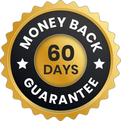 60-day money back badge supplied by the vendor
