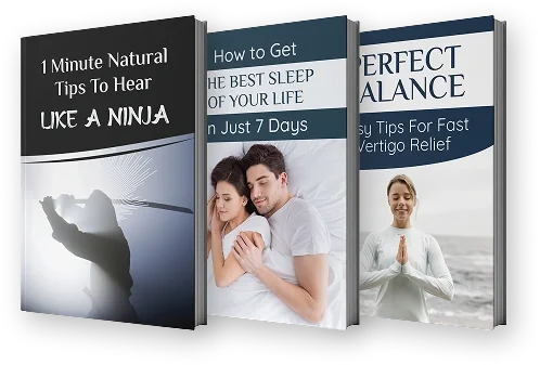 Vendor mock-up of the three bonus e-books standing side by side